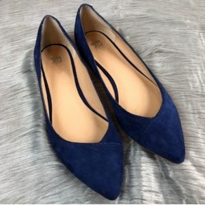 Joe's Jean's pointed flats in blue suede